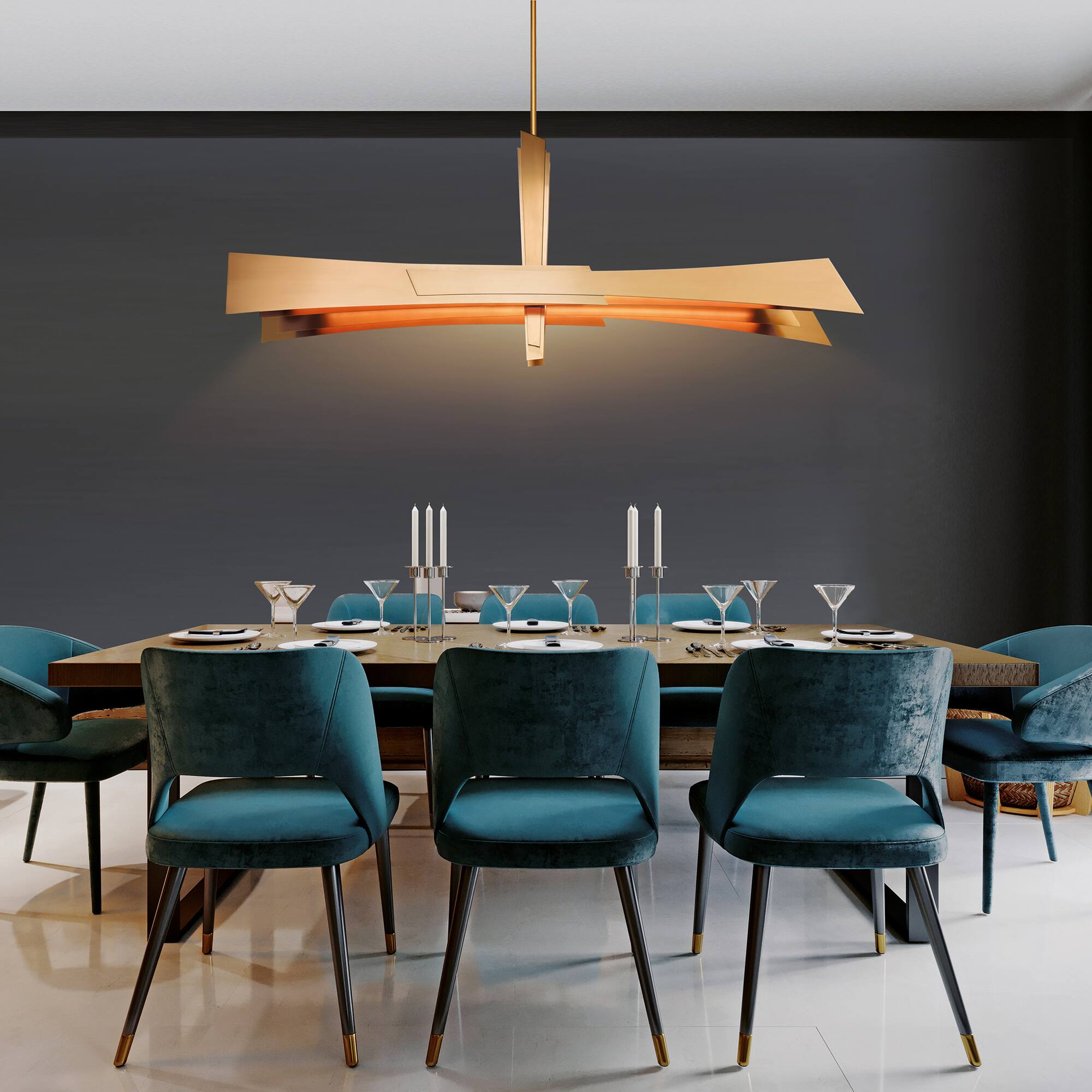 Alt View 5. CWI Lighting - Solara Integrated LED Brass Chandelier - Brass.