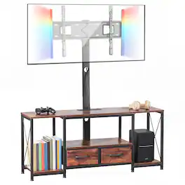 VEVOR - TV Stand with Mount, 47.2 Inch, TV Stand Console with Power Outlet & Storage Drawers, for 32-75 Inch TVs - Brown