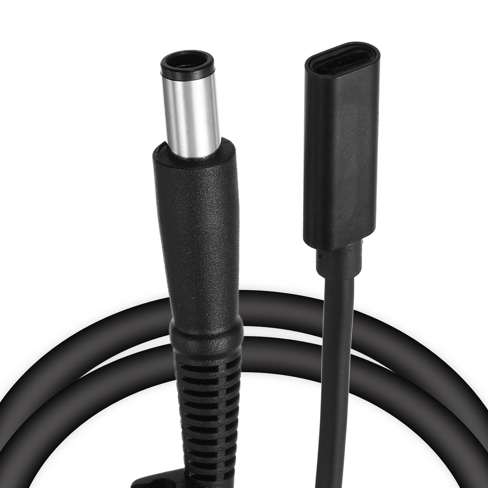 Front. Unique Bargains - 0.5FT USB C to DC 7.4x5mm PD Charging Cable, 18-20V/3.25A 65W, for Router, Camera, TV Box, Desk Lamp - Black.