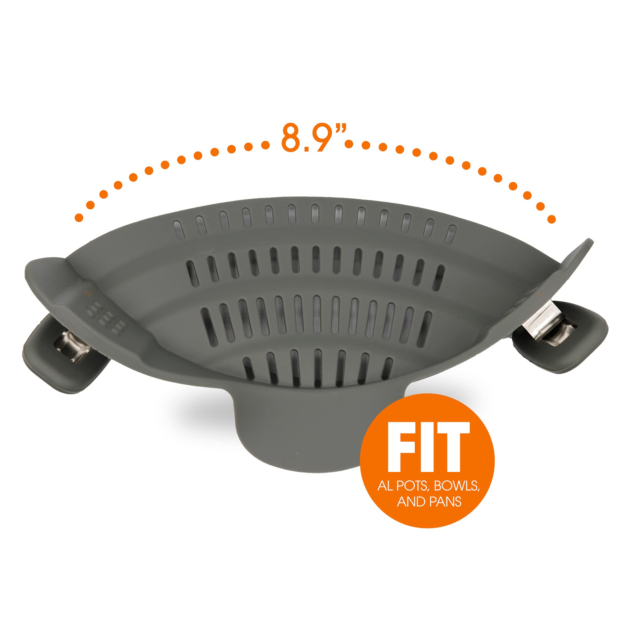 8.9"  
FIT ALL POTS, BOWLS, AND PANS