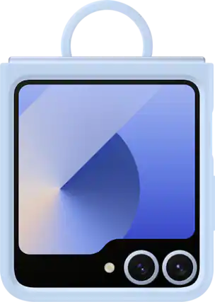 Front. Samsung - Samsung Silicone Blue Case - Samsung Galaxy Z Flip6 - Blue.