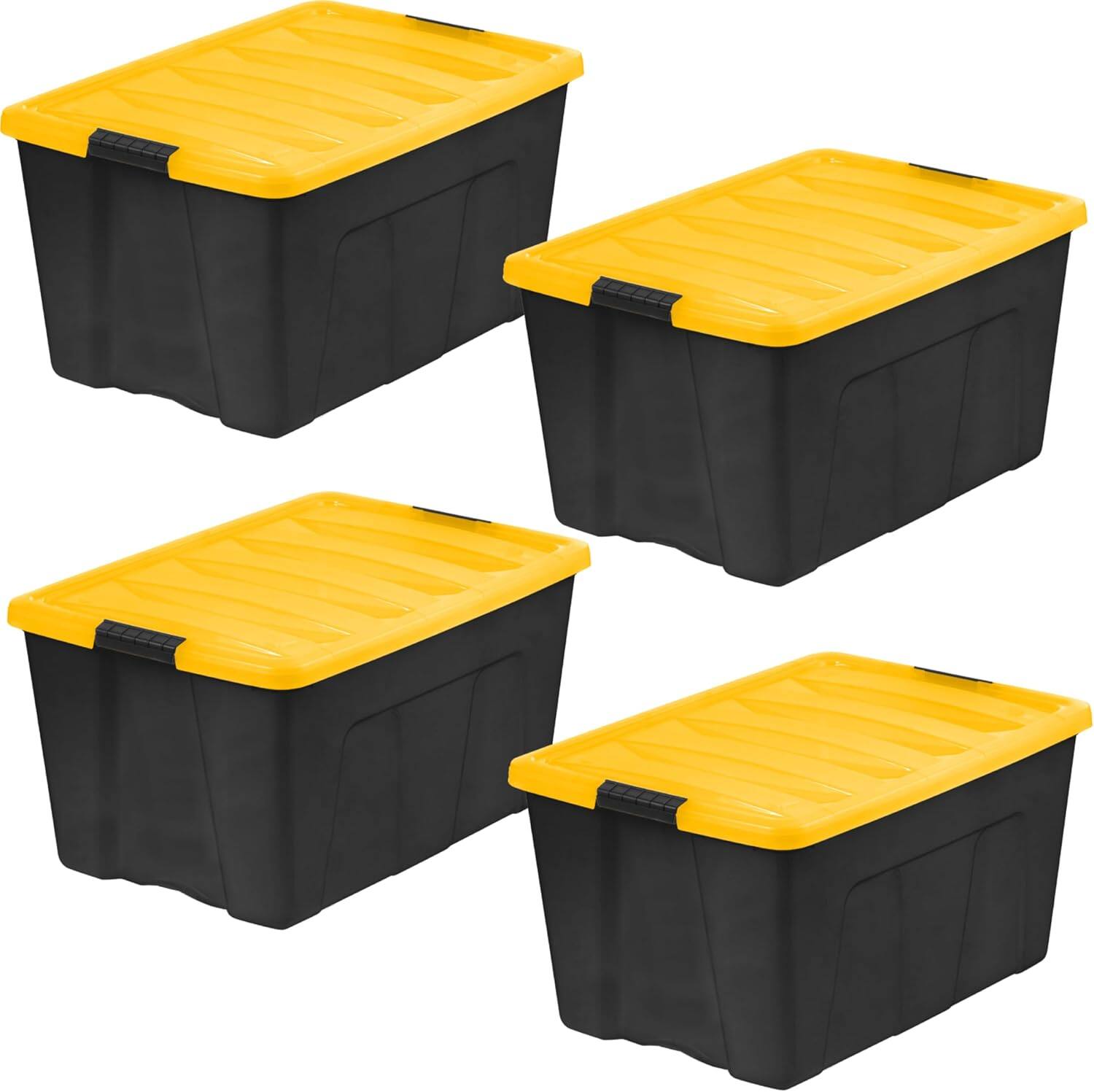 Front. IRIS USA - IRIS USA Plastic Storage Bins Black/Yellow.