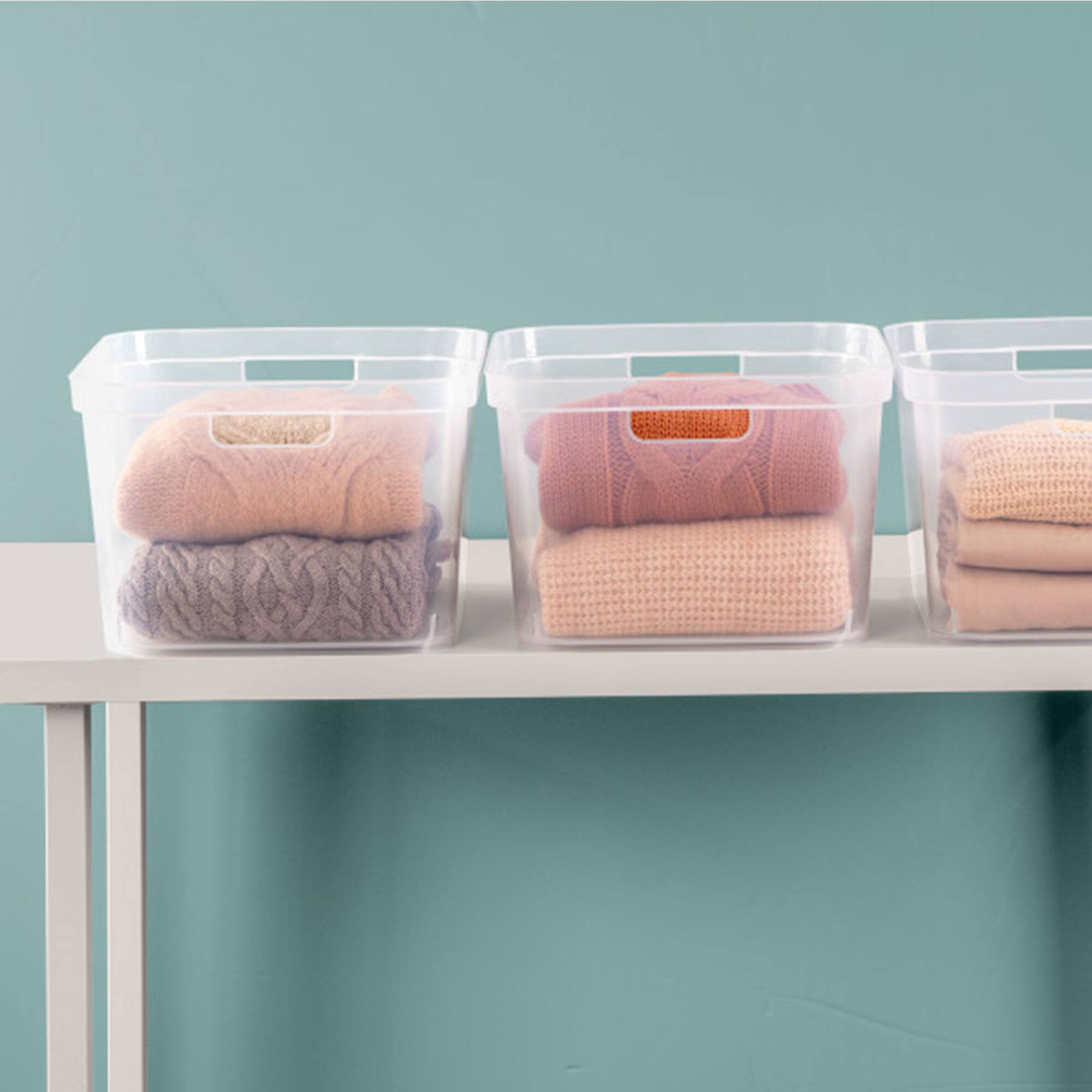 Alt View 4. Sterilite - Sterilite 8.25x12.25x15 In Storage Bin w/ Carry Through Handles, Clear (24 Pack) - Clear.