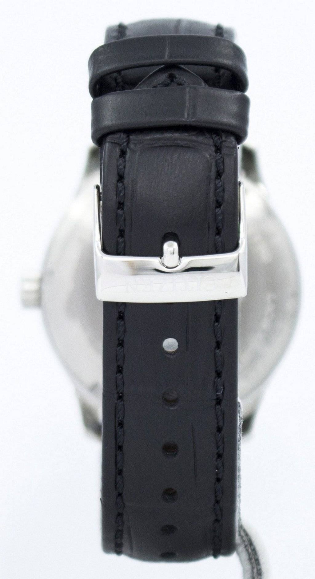 Left. Citizen - Automatic Leather Strap NH8350-08E Men's Watch - Black, Silver.