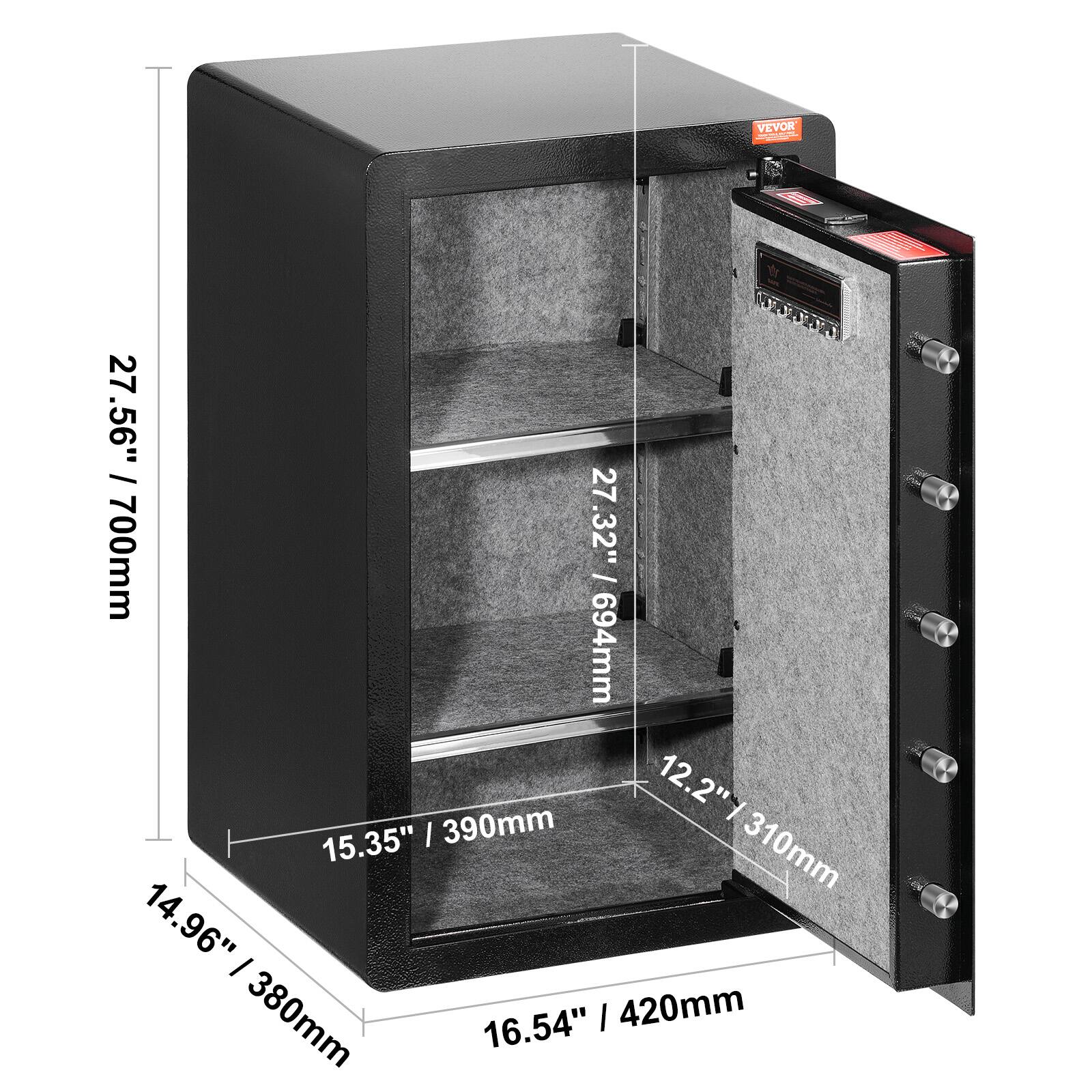 VEVOR
27.56" / 700mm
27.32" / 694mm
12.2" / 310mm
15.35" / 390mm
14.96" / 380mm
16.54" / 420mm