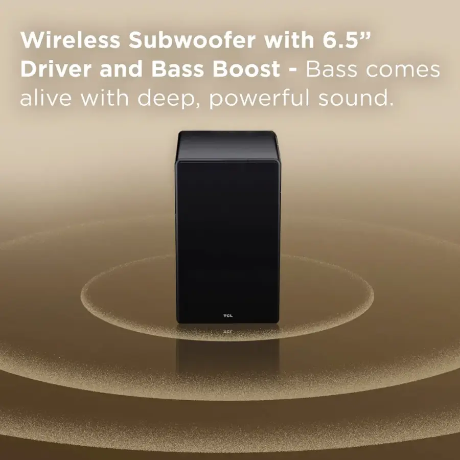Wireless Subwoofer with 6.5" Driver and Bass Boost - Bass comes alive with deep, powerful sound.