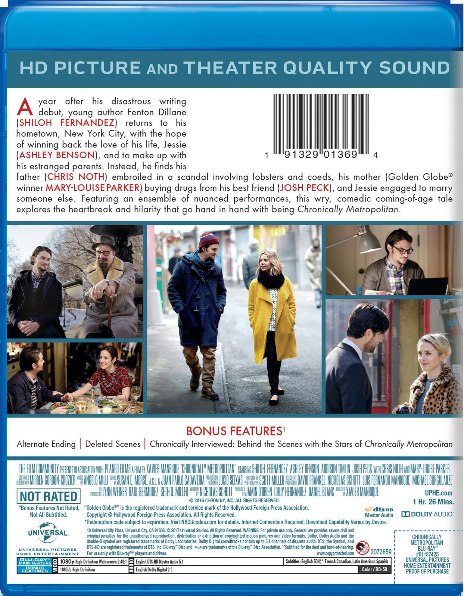Back. Chronically Metropolitan (Blu-ray + Digital HD) [Blu-ray].