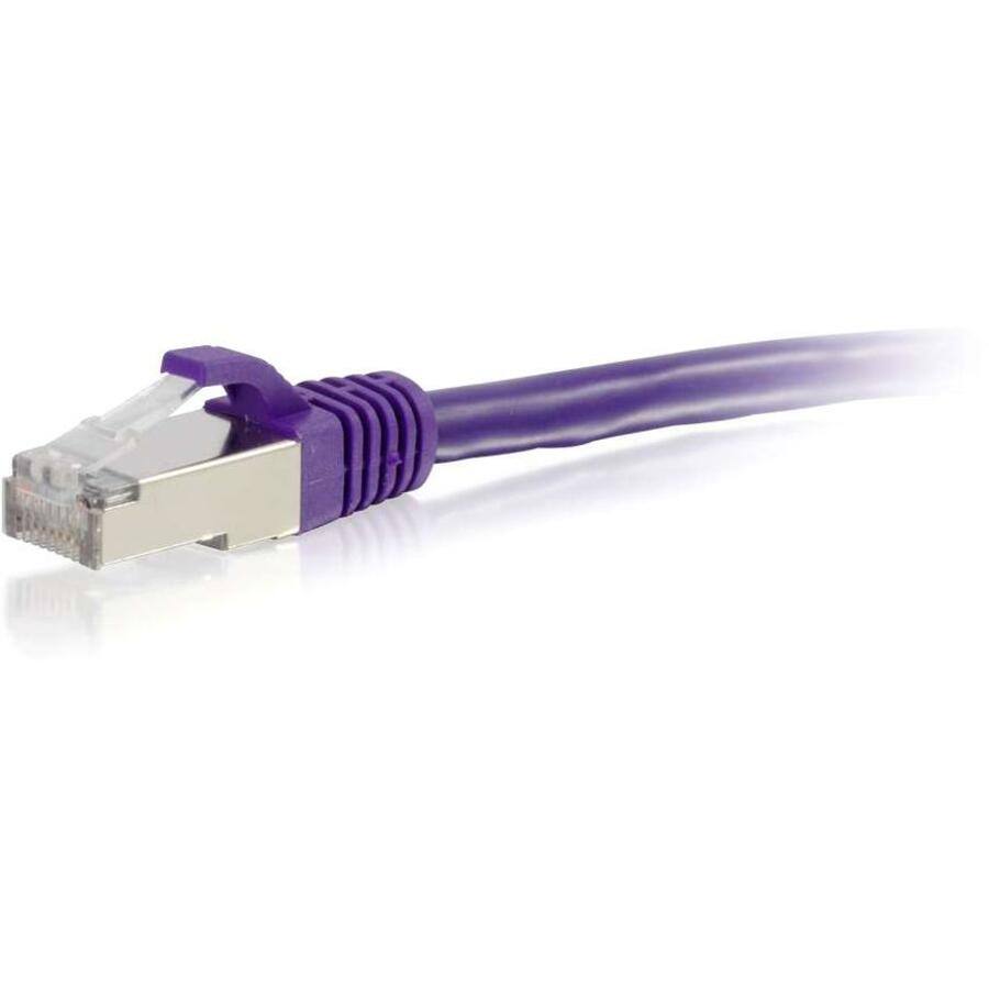 Front. C2G - C2G 4ft Cat6 Snagless Shielded STP Ethernet Network Patch Cable - Purple.