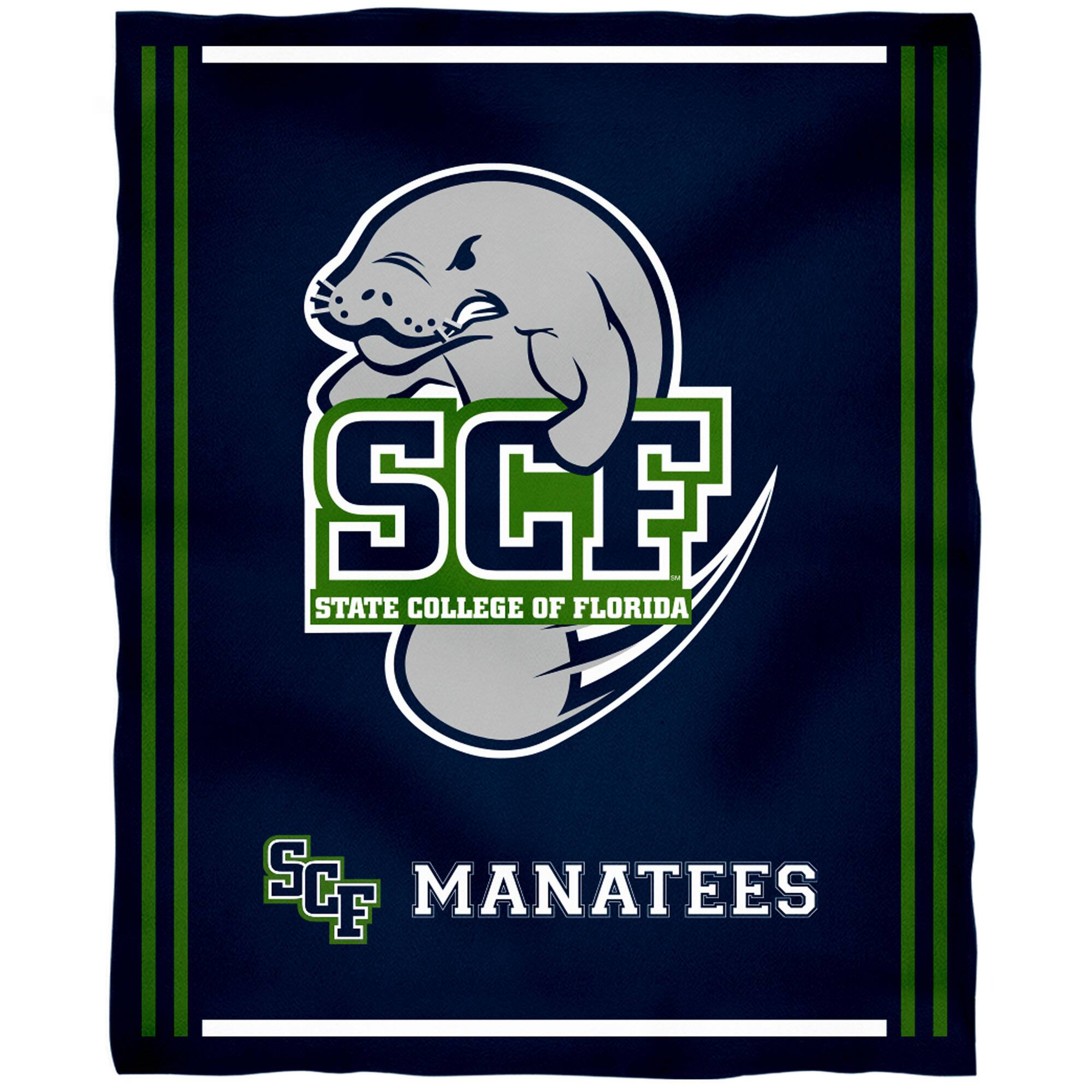 Vive La Fete - State College of Florida Manatee-Sarasota 36'' x 48'' Children's Mascot Plush Blanket - Multicolor