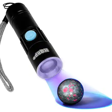 Front. HQRP - Rechargeable 395 nm UV Flashlight with USB Charging, Adjustable Focus, Tactical Pocket Light.