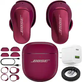 Bundle - Bose - QuietComfort Ultra Earbuds 2nd Gen Wireless Headphones Power - Deep Plum
