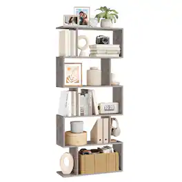 Songmics Home - Bookshelf, Bookcase and Display Shelf, 5-Tier Bookshelf - Greige