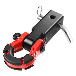 VEVOR - Shackle Hitch Receiver, Fits 2" Receivers, 65900 lbs Breaking Strength, D Ring Shackle with Trailer Hitch Lock Pin - Black,red