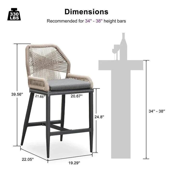 330 LBS  
Dimensions  
Recommended for 34" - 38" height bars  

39.56"  
21.65"  
20.67"  
24.8"  
22.05"  
19.29"