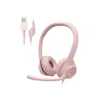 Logitech - H390 Wired USB-A On-Ear Stereo Headphones with Noise Canceling Microphone - Rose - Front_Zoom