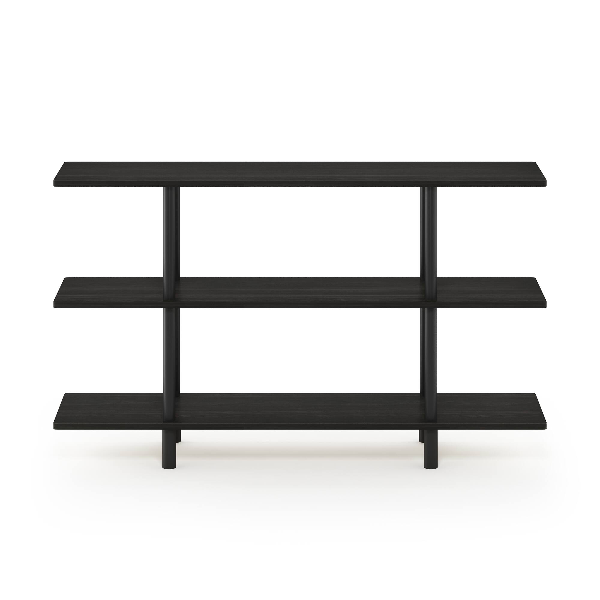 Alt View 2. Furinno - Turn-N-Tube 3-Tier Wide Display Shelf, Espresso/Black - Espresso/Black.