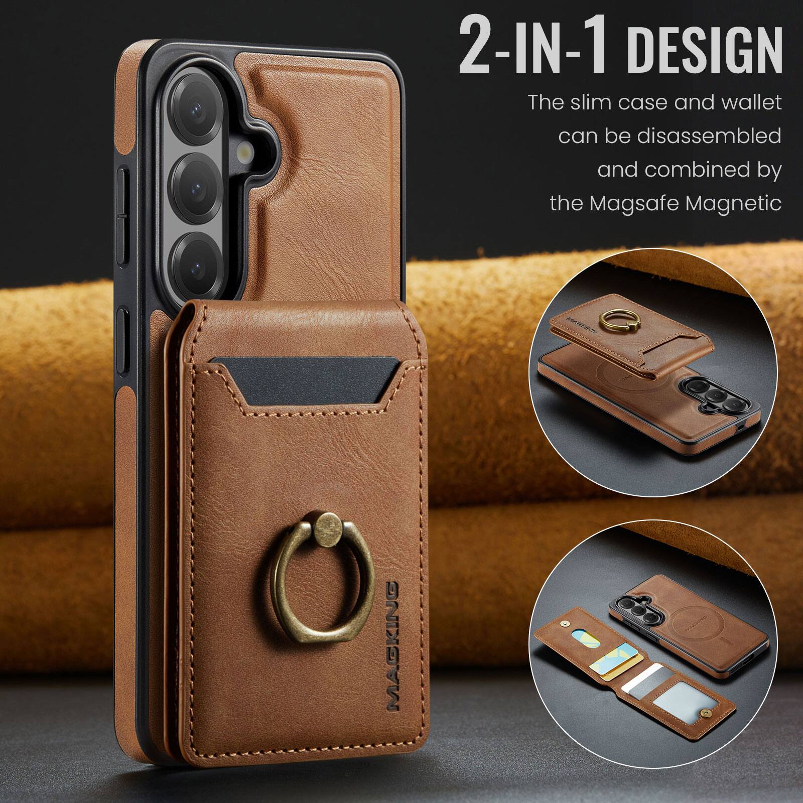 2-IN-1 DESIGN  
The slim case and wallet can be disassembled and combined by the Magsafe Magnetic