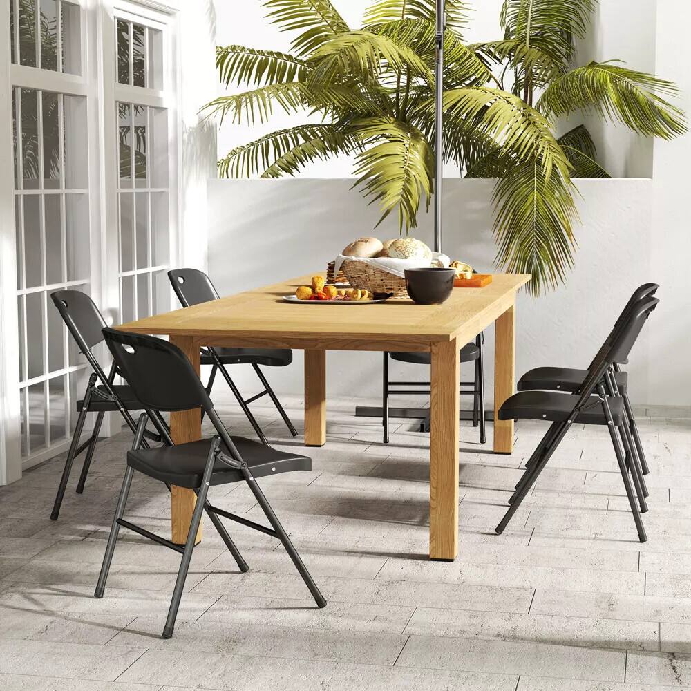 Alt View 7. Essen Blissed - 4 Pack Large Back Folding Chair for Indoor Outdoor Events, Wedding, Party, Restaurant, Meeting Room Black - Black.