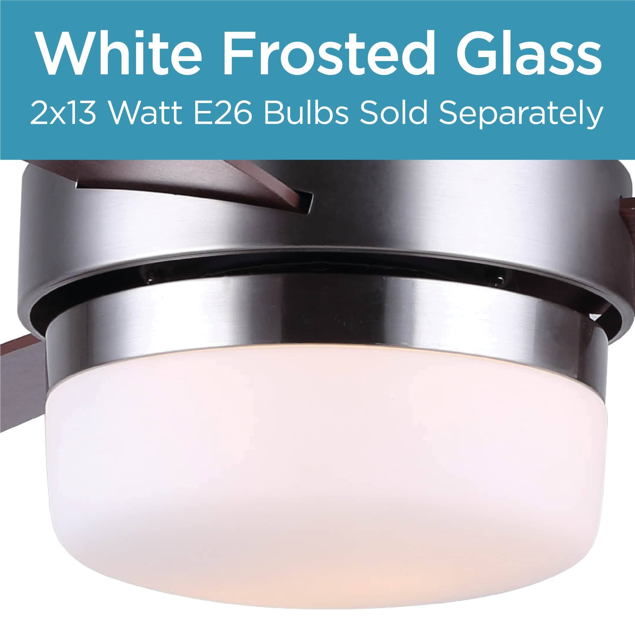 White Frosted Glass
2x13 Watt E26 Bulbs Sold Separately