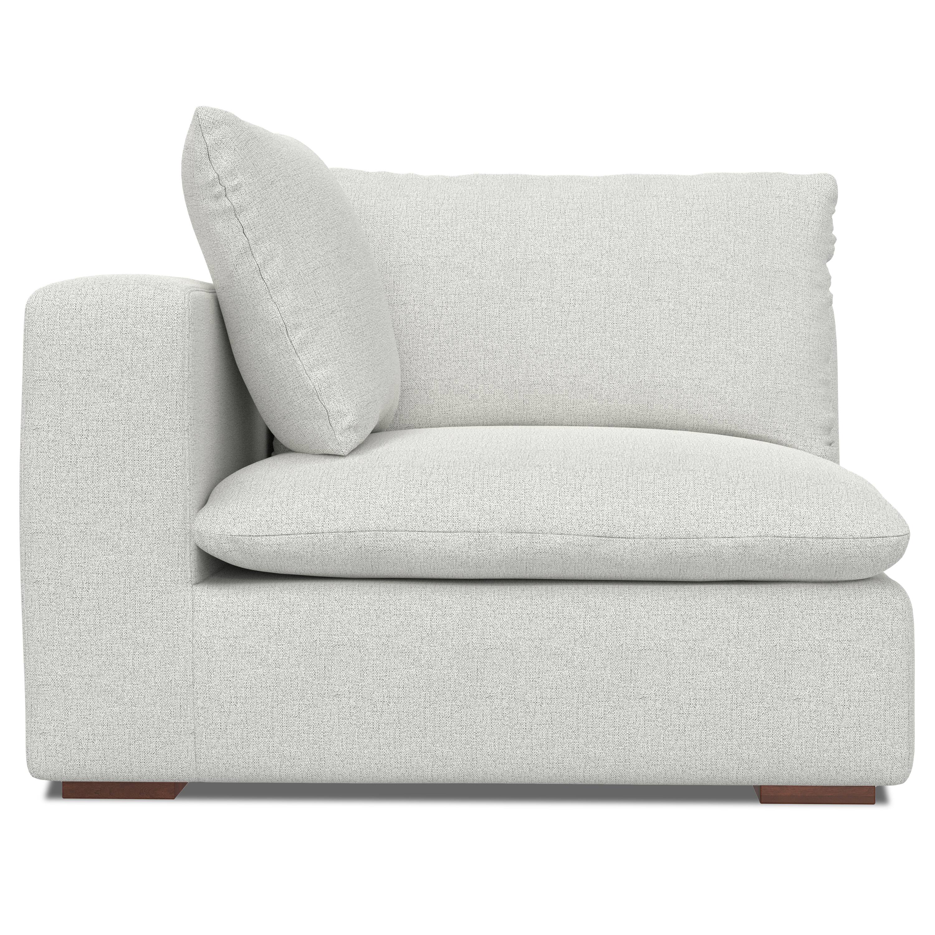 Left. Simpli Home - Jasmine Left-Arm Sofa Module in Performance Fabric - Cloud Grey.