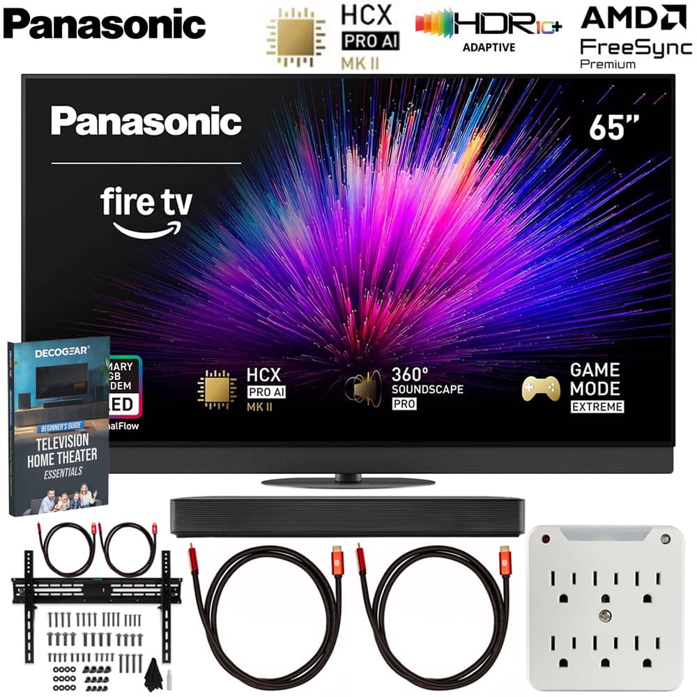 Panasonic - 65" Z95BP Series LED 4K UHD Smart Fire TV (2025) with LG SKM1 2.0 Channel Compact Bluetooth Soundbar Bundle
