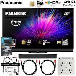 Panasonic - 65" Z95BP Series LED 4K UHD Smart Fire TV (2025) with LG SKM1 2.0 Channel Compact Bluetooth Soundbar Bundle