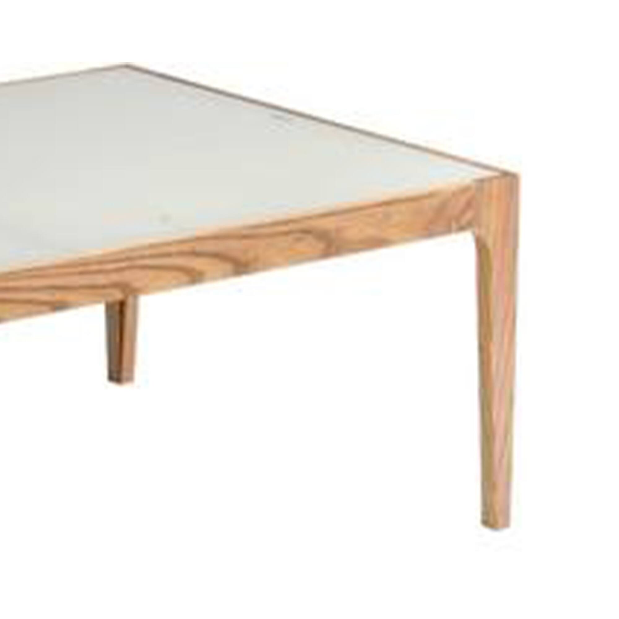 Alt View 3. Manhattan Lane - Wooden Frame Rectangular Coffee Table with Beveled Tempered Glass Top - Brown and Clear.