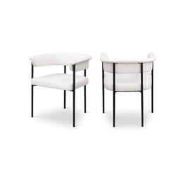 Meridian Furniture - Malin Cream Vegan Leather Dining Chair, Set of 2 - Beige