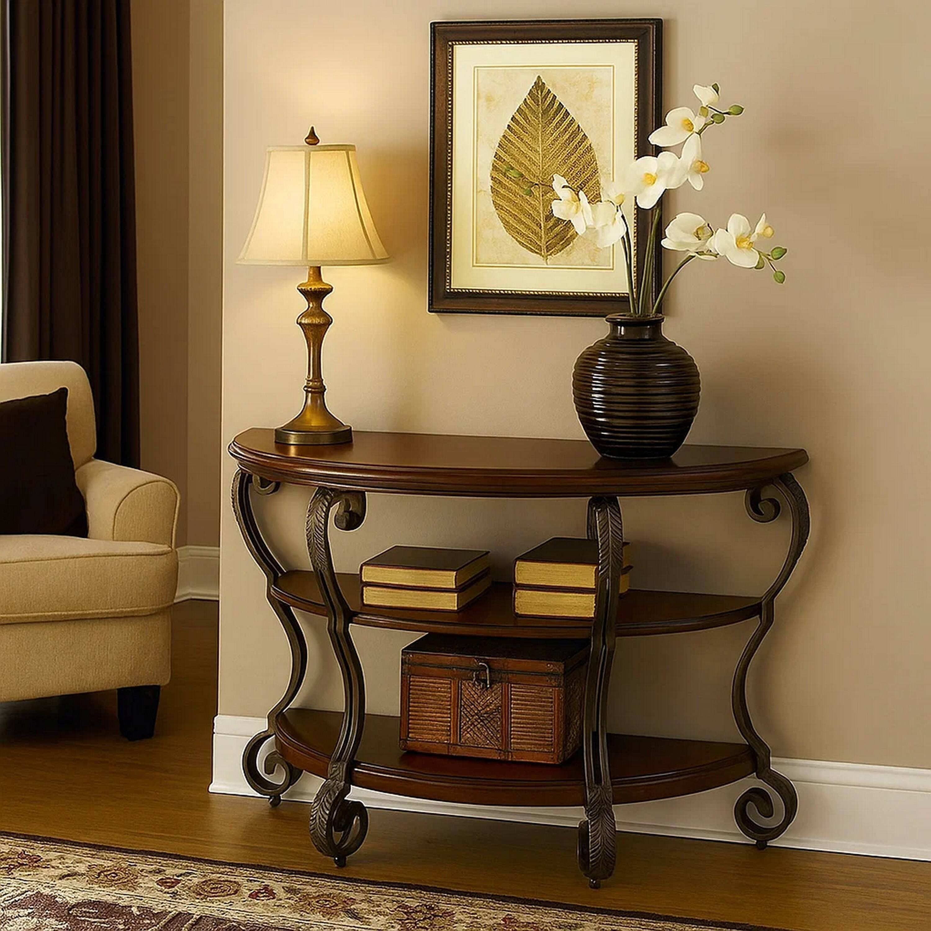 Alt View 6. Manhattan Lane - May Transitional Style Sofa Table - Brown Cherry.