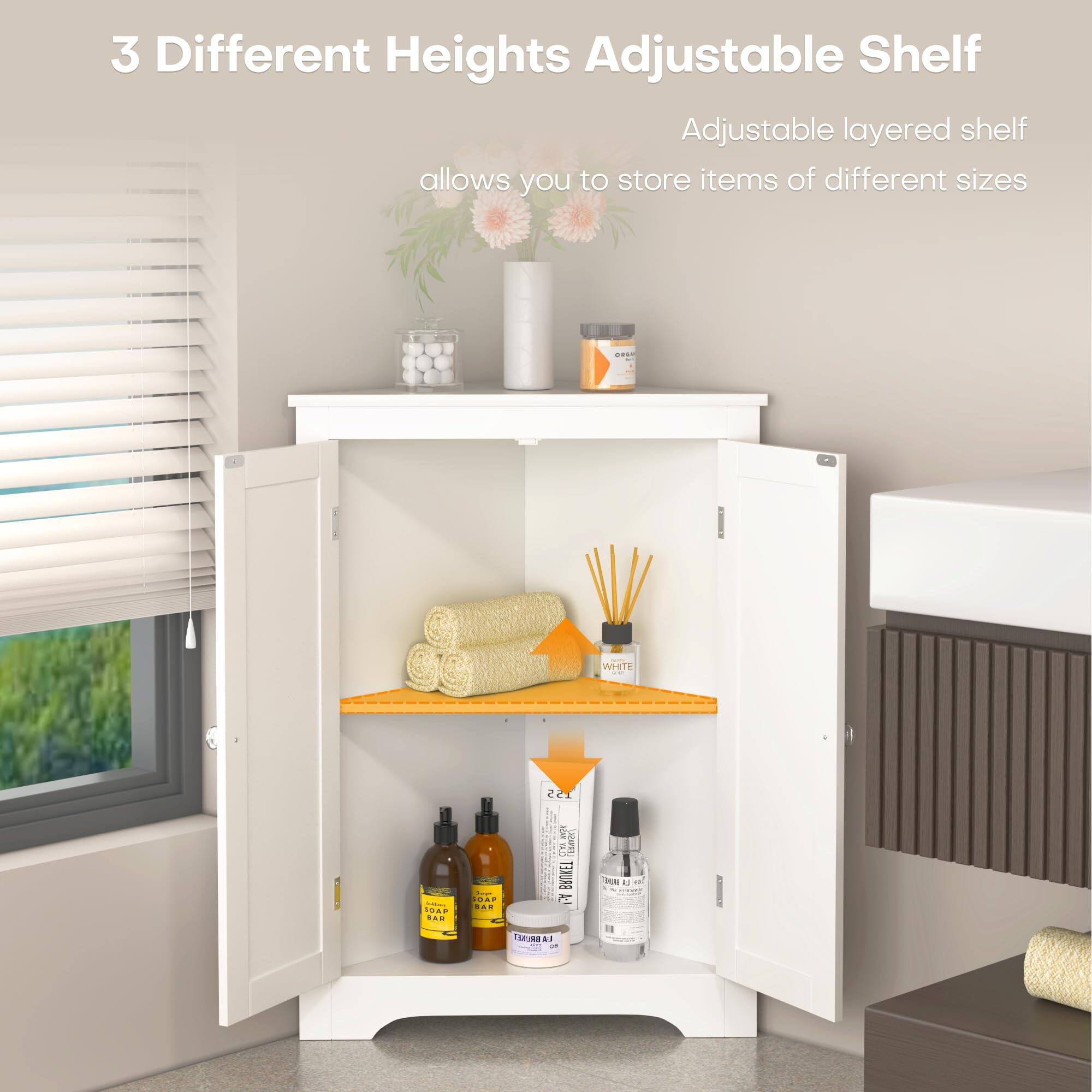 3 Different Heights Adjustable Shelf

Adjustable layered shelf allows you to store items of different sizes