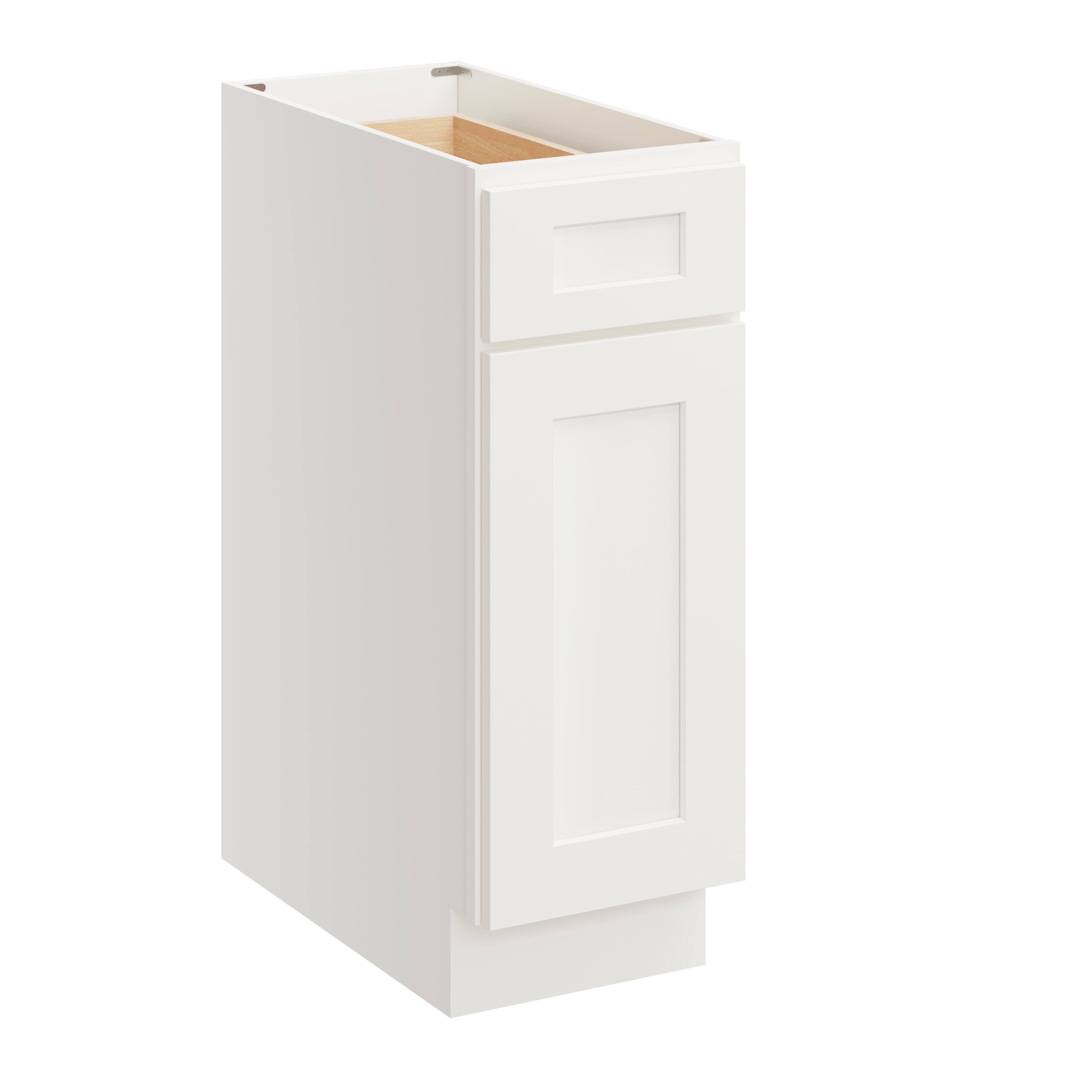 Front. Boyel Living - 12 Inch White Shaker Base Cabinet with Full Overlay Soft Close Doors - White Shaker.