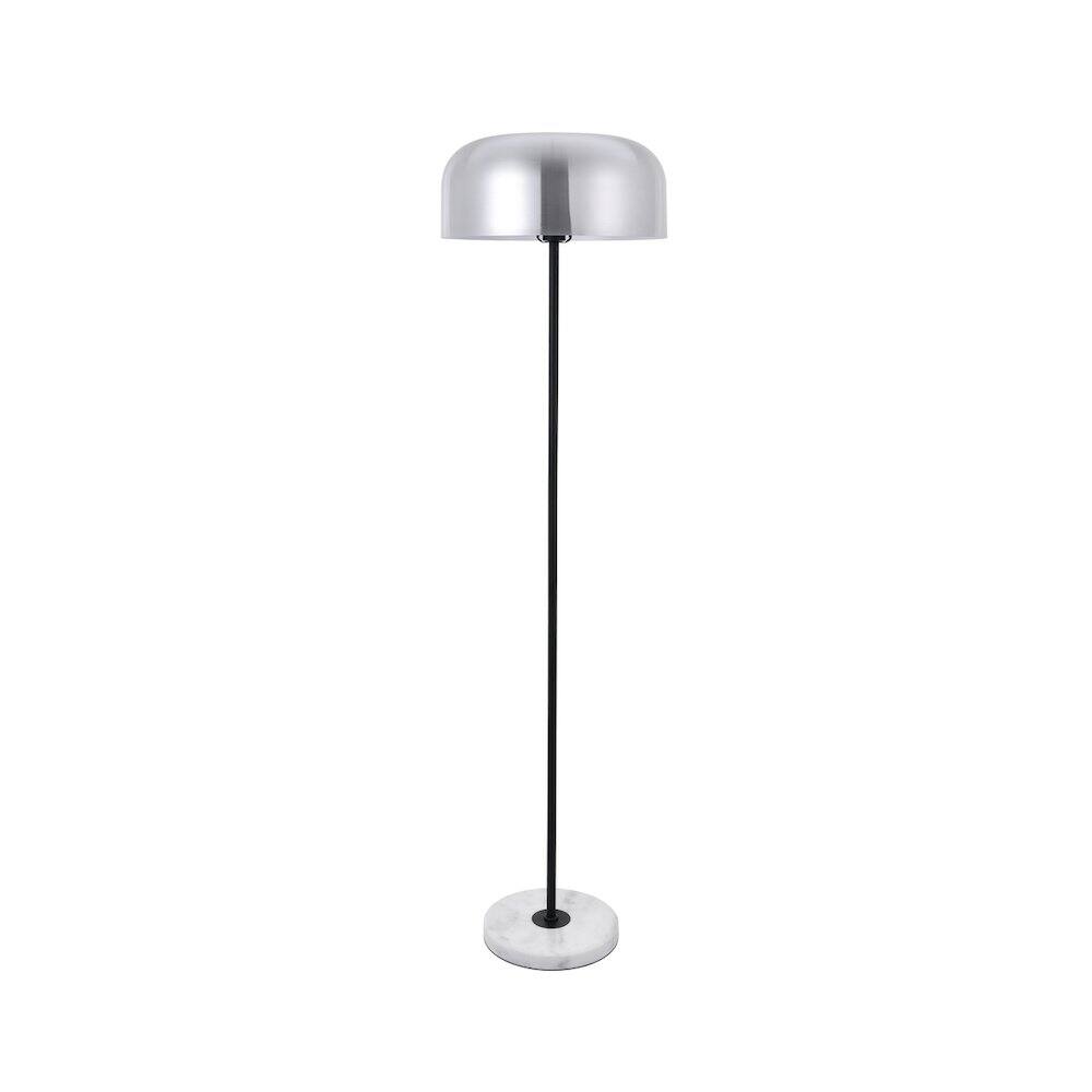 Alt View 5. Living District - Exemplar 1 Light Brushed Nickel Floor Lamp - Brushed Nickel And Black And White.