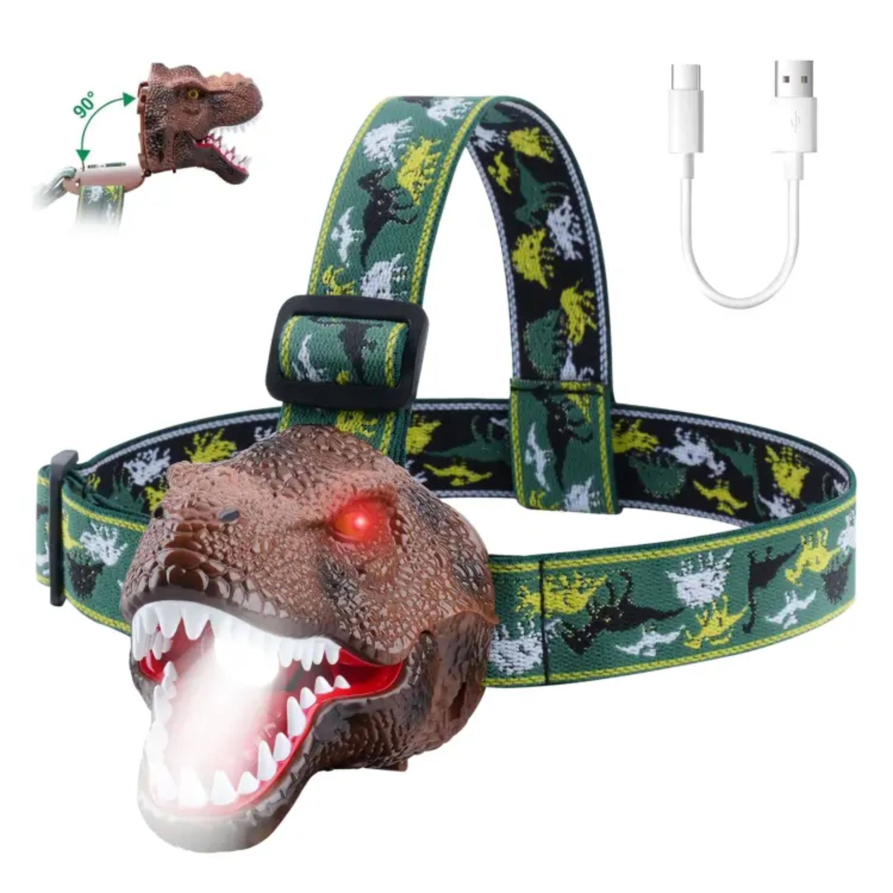 Front. Kitcheniva - Portable Dinosaur Headlamp For Camping Hiking And Emergency Lighting - Multicolor.