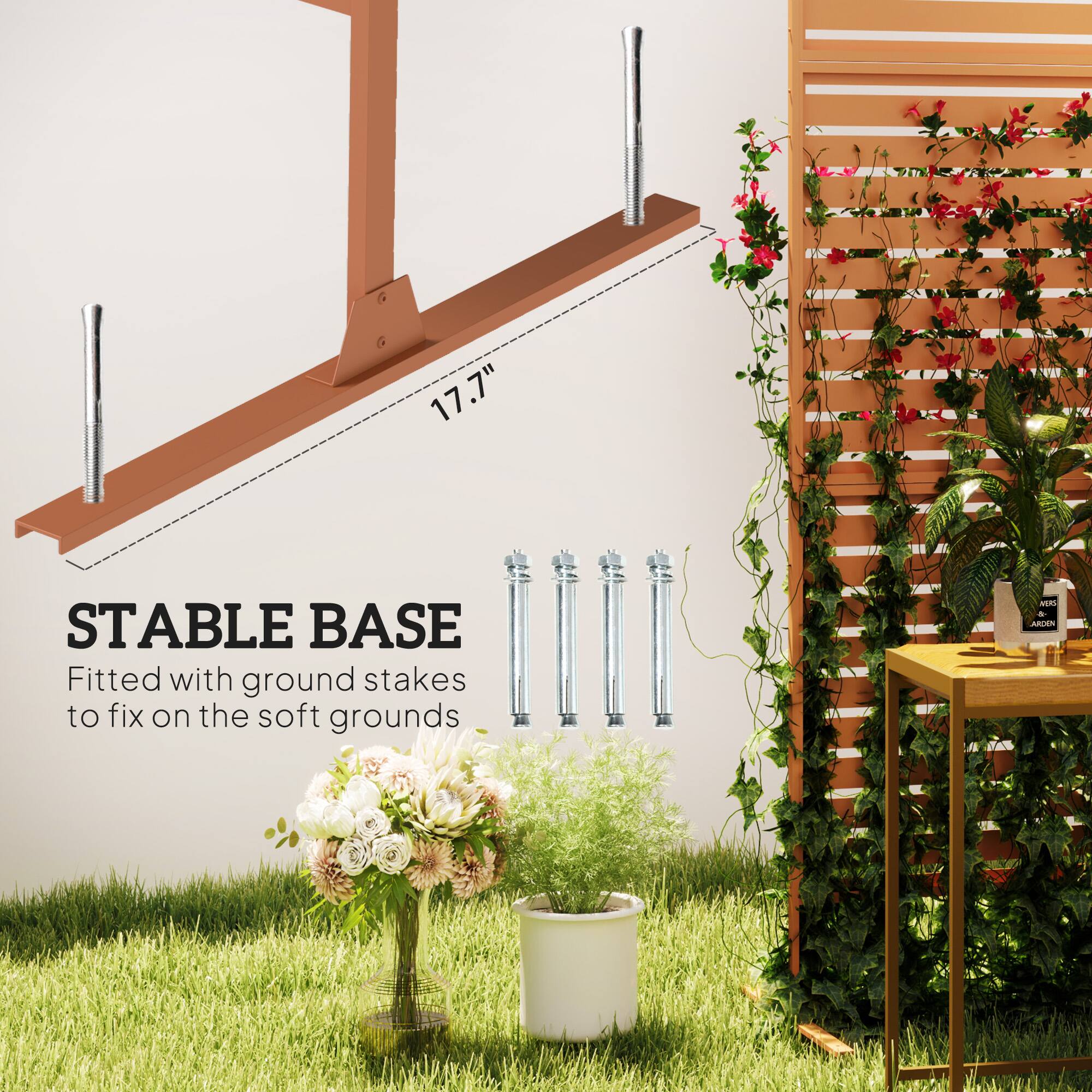 17.7" STABLE BASE Fitted with ground stakes to fix on the soft grounds