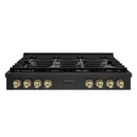 ZLINE - 48 in. Autograph Paramount Rangetop with Bronze Accents (SRTBZ-48-CB) - Black Stainless Steel - Front_Zoom