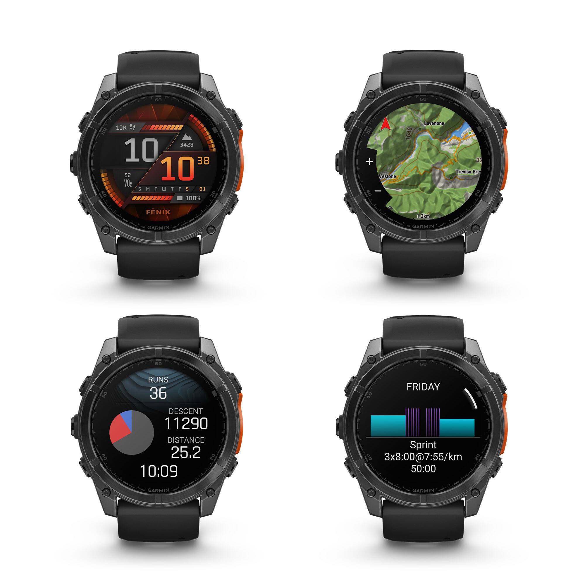 SE SOK 1! 10 1428 ........ 38 52 10 We ..*Y SMTWTPS 1 1 B1 BESESSEE - 100% FNIX GARMIN - LavEsanE 1640 + ierita B Vegtone a 20km  GARMIN  - - RUNS 36 DESCENT 11290 DISTANCE 25.2 10:09 FRIDAY Sprint 3x8:00@7:55/km 50:00 GARMIN GARMIN