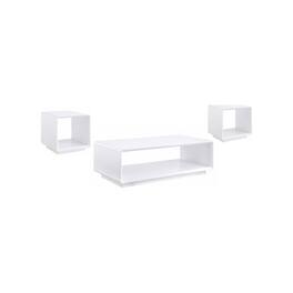 Coaster Co. of America - Paseo 3-piece Coffee and End Table Set - White High Gloss