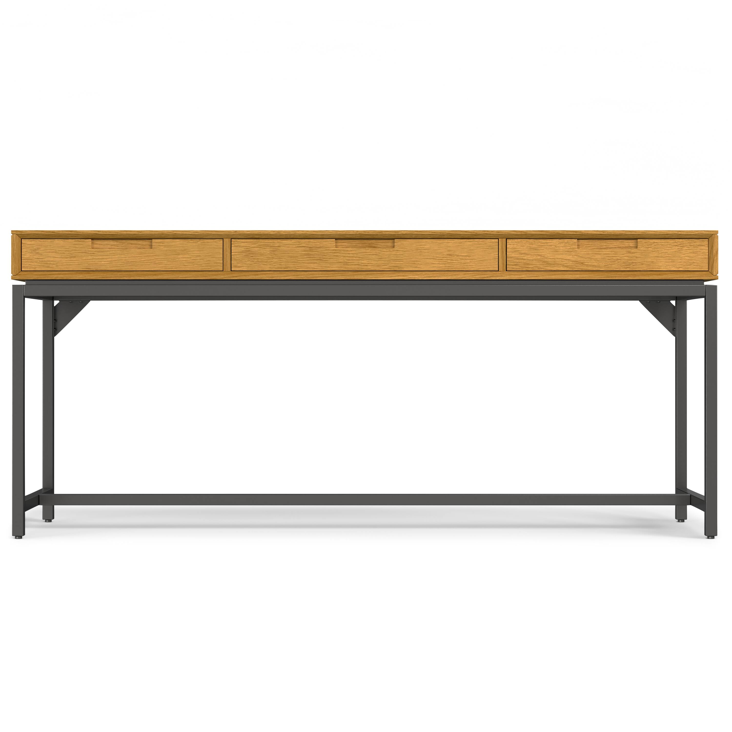 Angle. Simpli Home - Banting 72 inch Desk and 30 inch Bookcase - Oak Veneer.