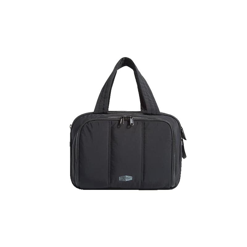 Bagsmart - 12L Splittable Toiletry Bag, Water-Resistant Travel Organizer with Detachable Makeup & Wet-Item Compartments - Black