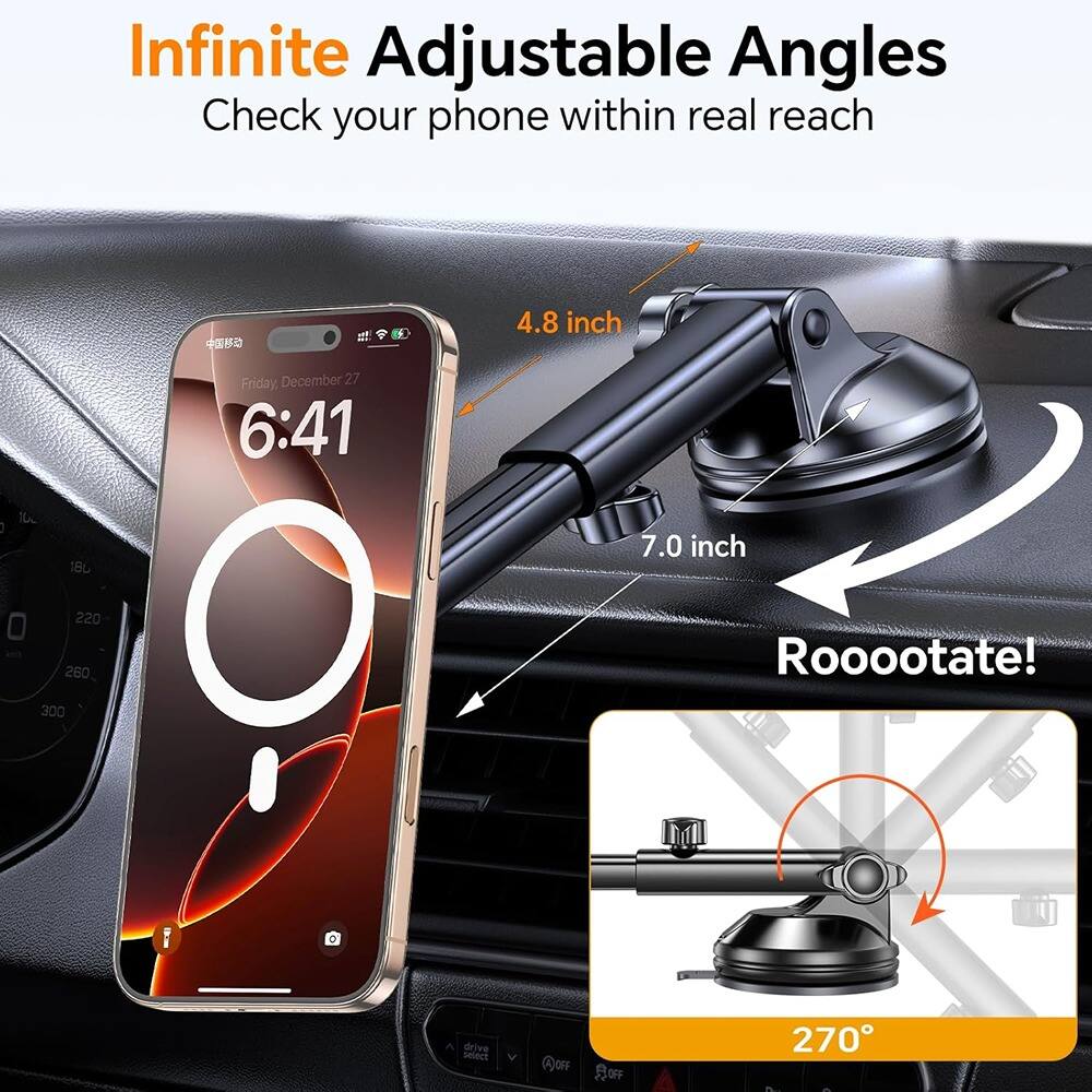 Infinite Adjustable Angles  
Check your phone within real reach  

4.8 inch  
7.0 inch  
Rooootate!  

180  
220  
260  
300  

270°  

drive select  
AOFF BOFF OFF