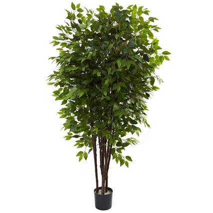 Front. BreeBe - 6.5' Deluxe Ficus Tree w/2520 Lvs - Green.