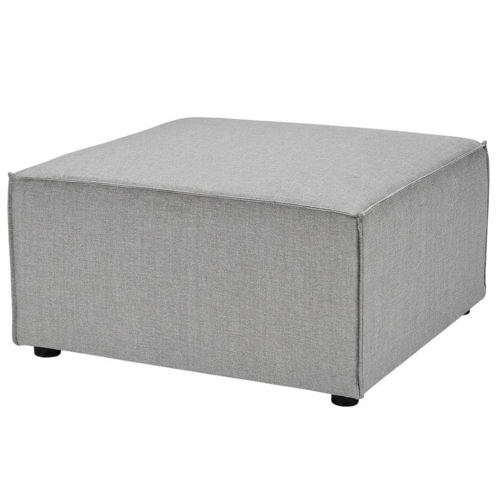 Outdoor Escape - Outdoor Patio Upholstered Sectional Sofa Ottoman for Lounge Comfort - Gray