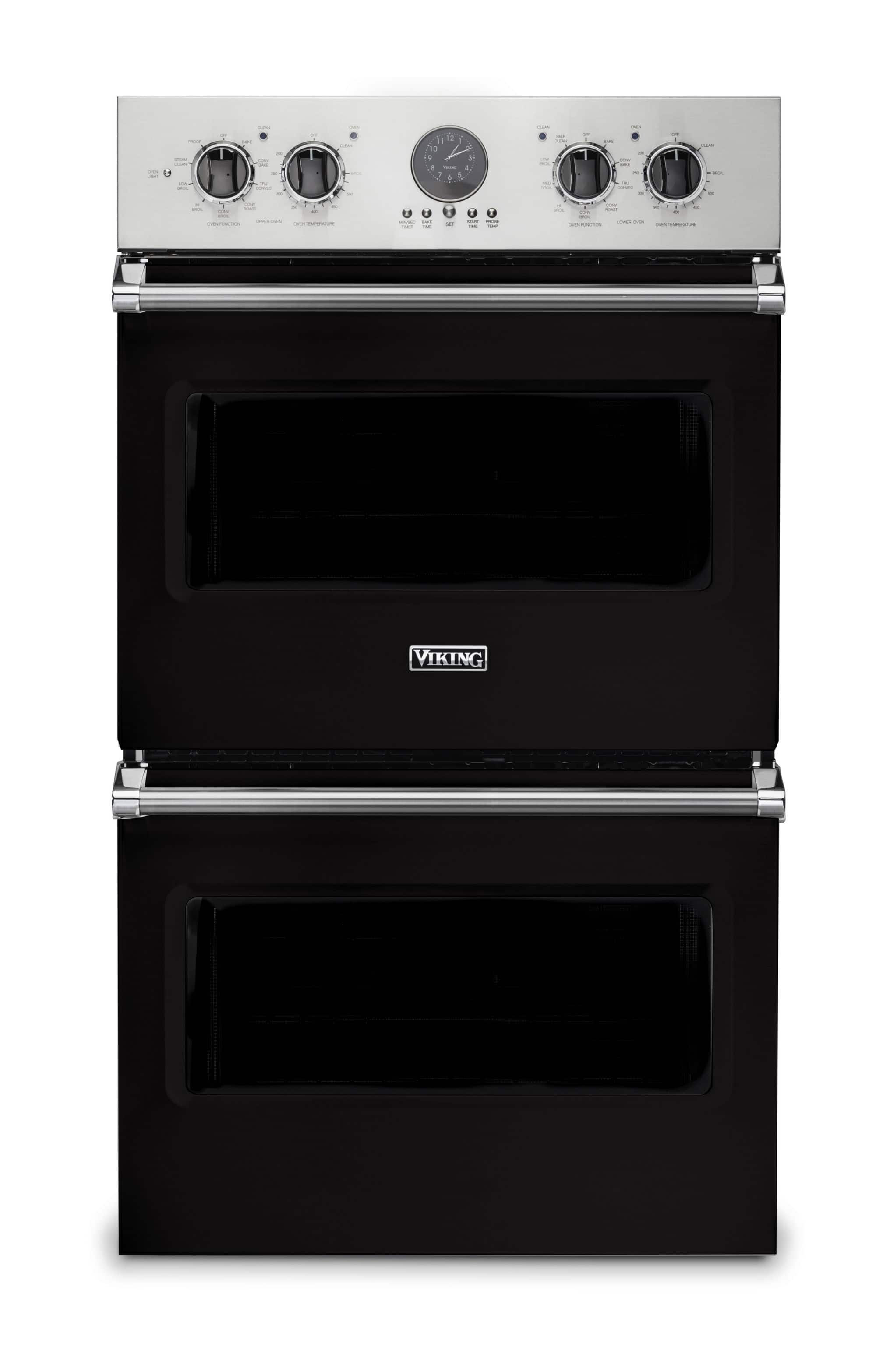 30" Viking Professional 5 Series Built-In Double Electric Convection Wall Oven - Onyx - Front_Zoom
