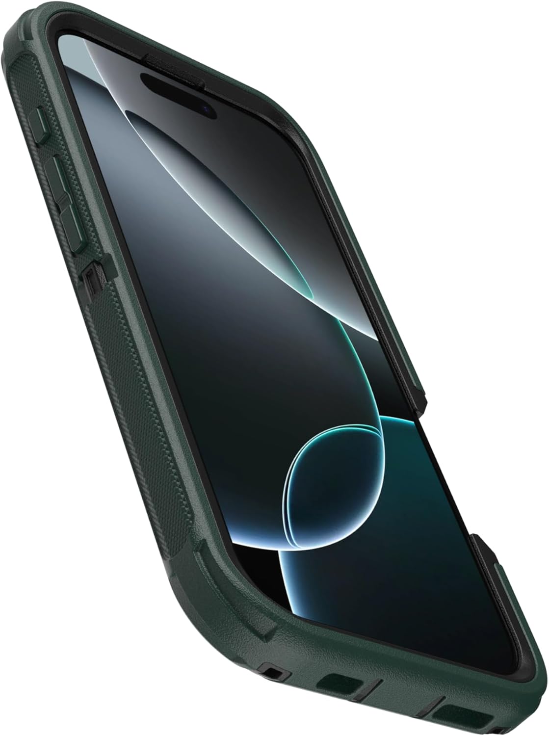 Back. OtterBox - OtterBox - Defender Series Pro Hard Shell for MagSafe for Apple iPhone 16 Pro - Cinder Cashew (Green & Black).