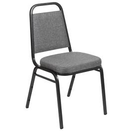 Alamont Home - HERCULES Series Trapezoidal Back Stacking Banquet Chair with 2.5" Thick Seat - Gray Fabric/Silver Vein Frame
