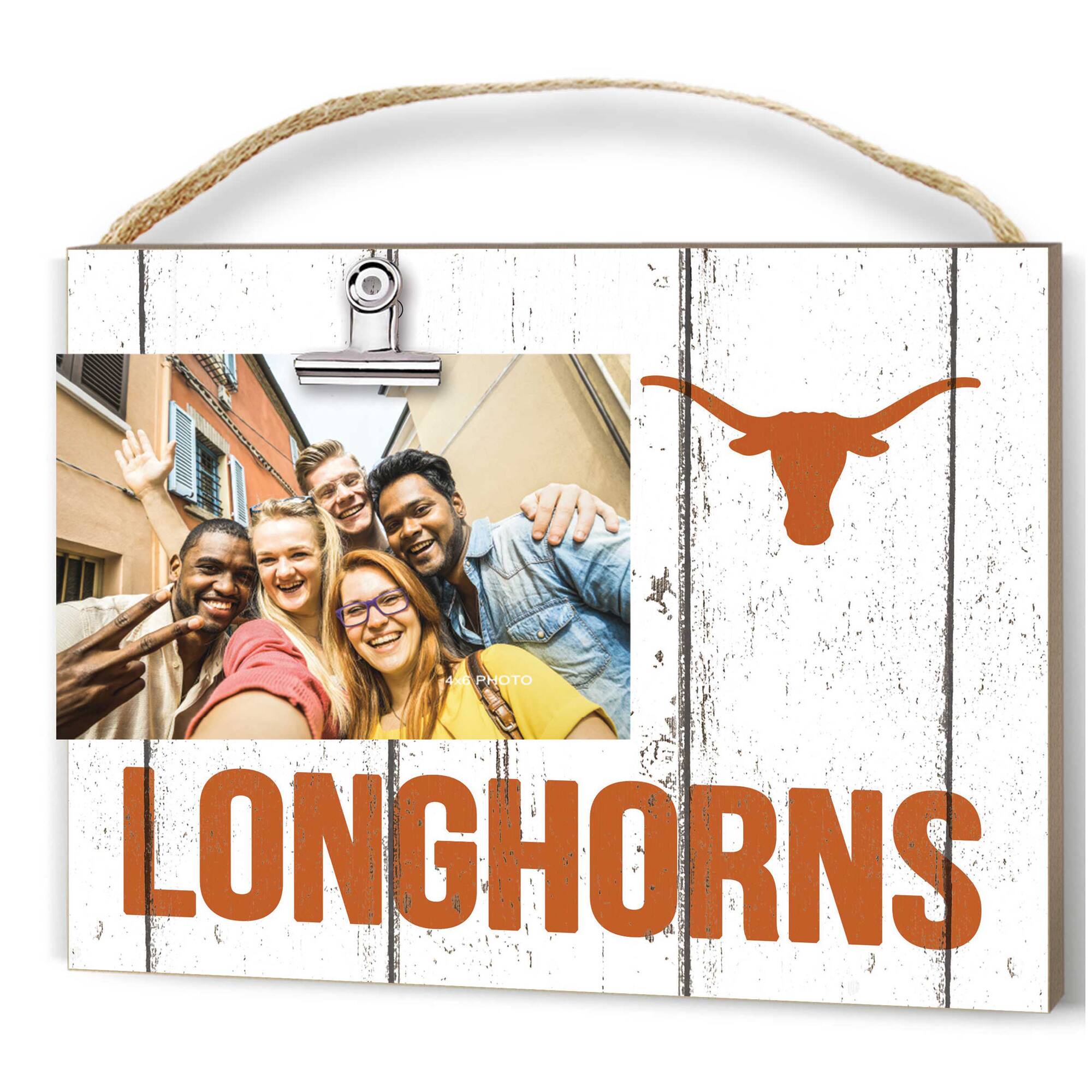 Jardine - Texas Longhorns 8'' x 10'' Weathered Clip It Frame - White