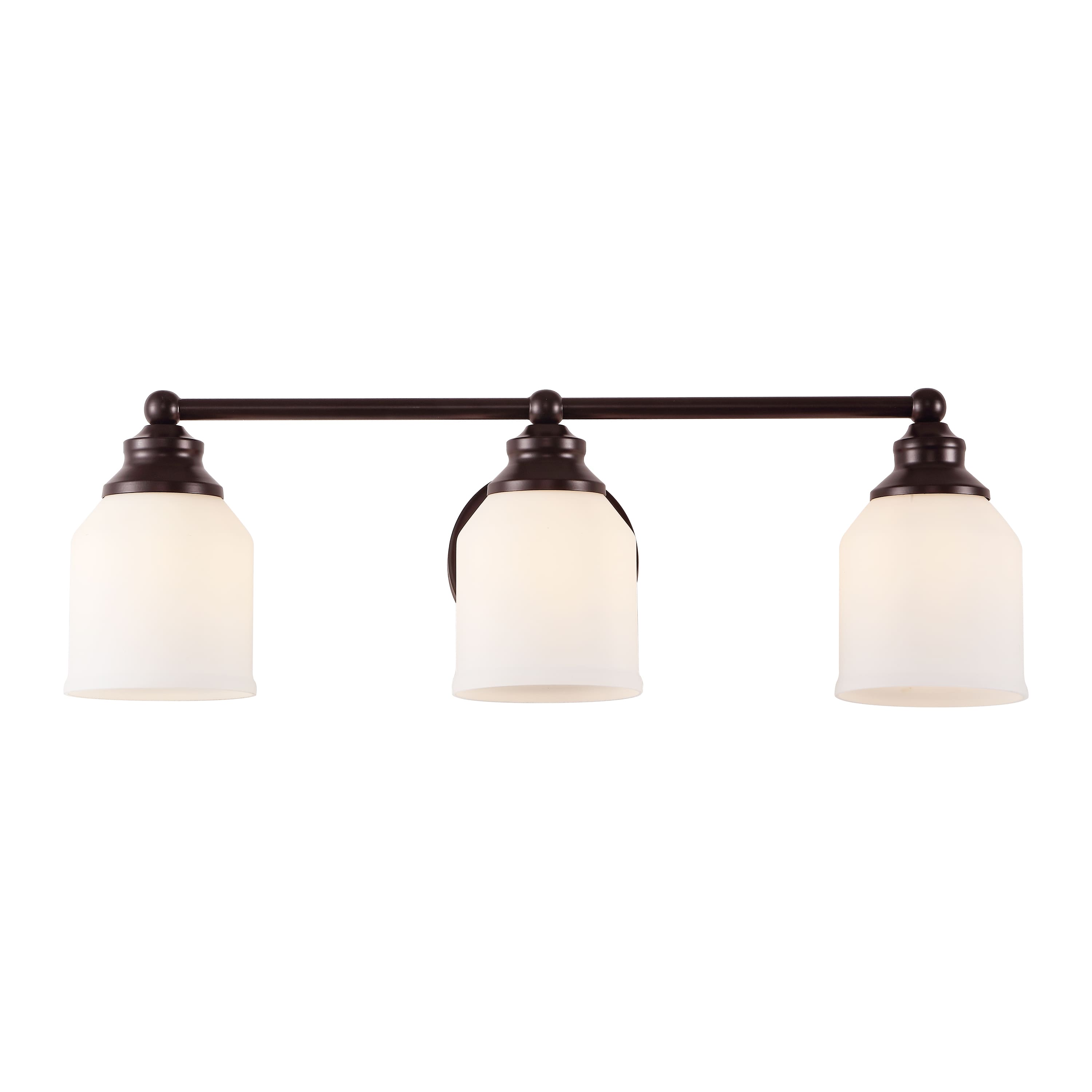 "Jonathan Y - Lydia 24"" 3-Light Farmhouse Cottage Metal LED Vanity Light with Frosted Glass Shades, Oil Rubbed Bronze - Oil-Rubbed Bronze" price history on PriceWatchPro