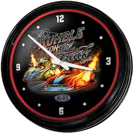 The Fan-Brand - NHRA Rumble on the Track 18.75" Retro Lighted Wall Clock - Multicolor