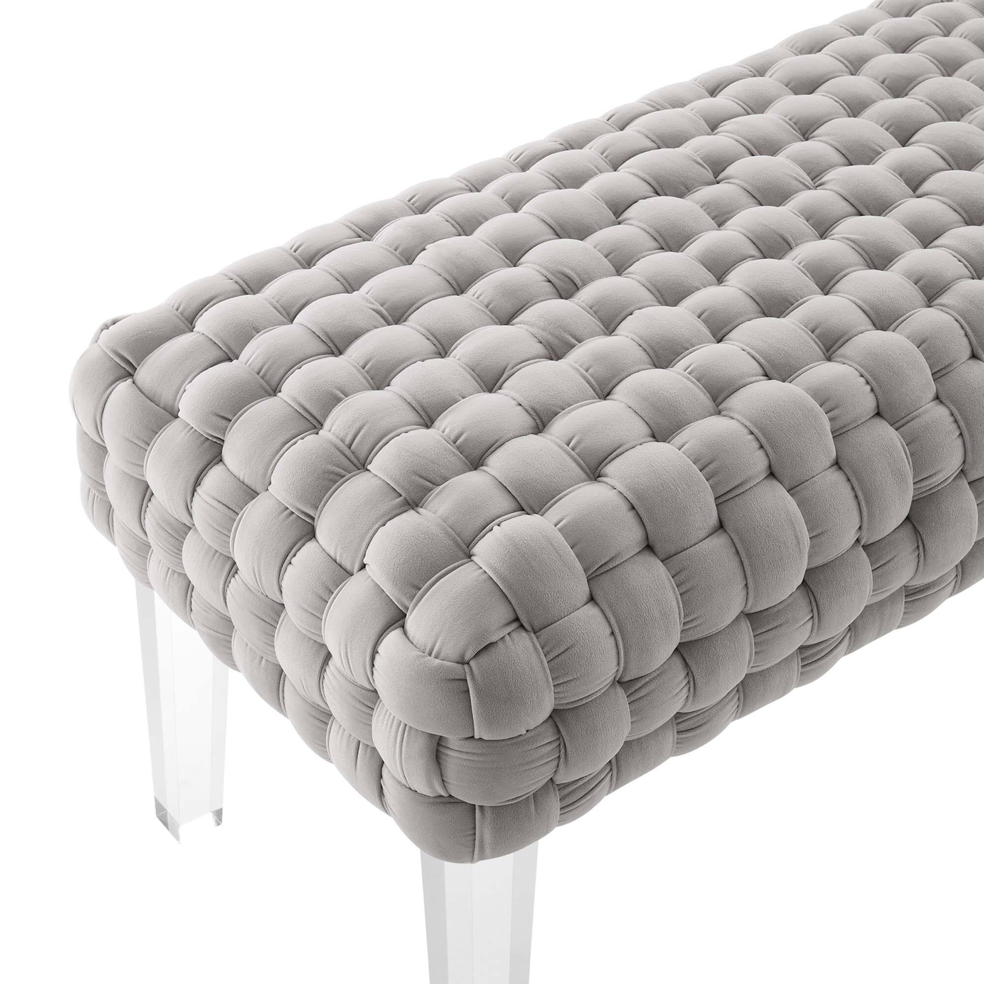 Alt View 3. Modway - Prologue Woven Performance Velvet Ottoman by Modway - EEI-5037-LGR.