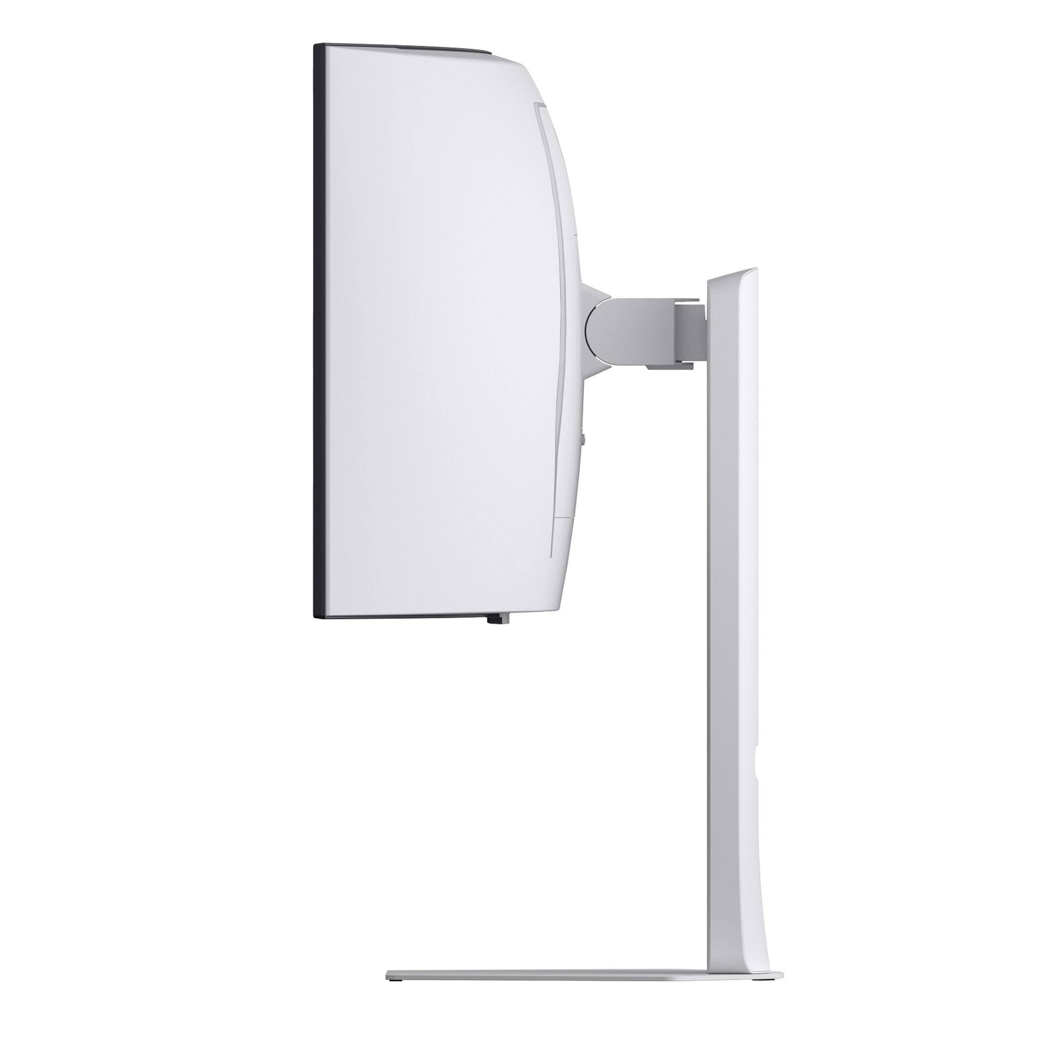 Left. LG - UltraGear 34" OLED WQHD 240Hz 0.03ms G-SYNC FreeSync Premium Pro Gaming Monitor with DisplayHDR400 TRUE - White.